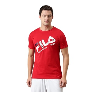 FILA Mens Solid Straight T-Shirt