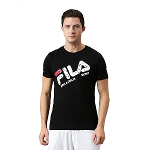 FILA Mens Solid Straight T-Shirt