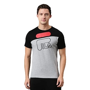 FILA Mens Solid Straight T-Shirt