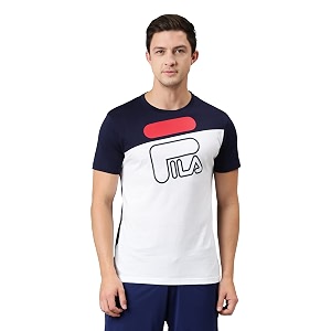 FILA Mens Solid Straight T-Shirt