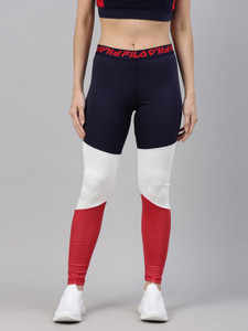 fila solid women blue track pants