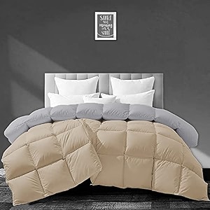 filbert - all season 250 gsm comforter super soft fluffy revesible comforter 9034 x 9034 inches228cm x 228cm - queen size comfortersilverbeige