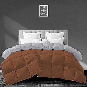 filbert - all season 250 gsm comforter super soft fluffy revesible comforter 9234 x 10634 inches233cm x 269cm - king size comfortersilverchocolate brown