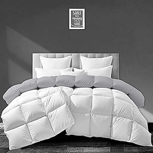 filbert - all season 250 gsm comforter super soft fluffy revesible comforter 9234 x 10634 inches233cm x 269cm - king size comfortersilverwhite