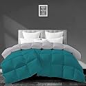 Filbert - All Season 250 GSM Comforter Super Soft Fluffy Revesible Comforter (90" x 100" Inches/228cm x 254cm) - Double Bed Comforter|Silver/Teal