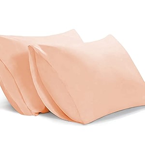 filbert - queen size microfiber 2034 x 3034 inches51cm x 76cm pillow covers - set of 2peach