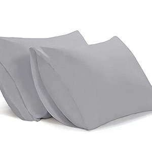 filbert - queen size microfiber 2034 x 3034 inches51cm x 76cm pillow covers - set of 2silver