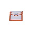 File Bag | Multipurpose Document Holder with Secure Button Closure & Name Card Holder | Expandable File Folder for Office, School & Business Use (Orange)