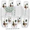 FillTouch 25 Pcs Lucky Duck Birthday Decoration, Mallard Duck Birthday Cups
