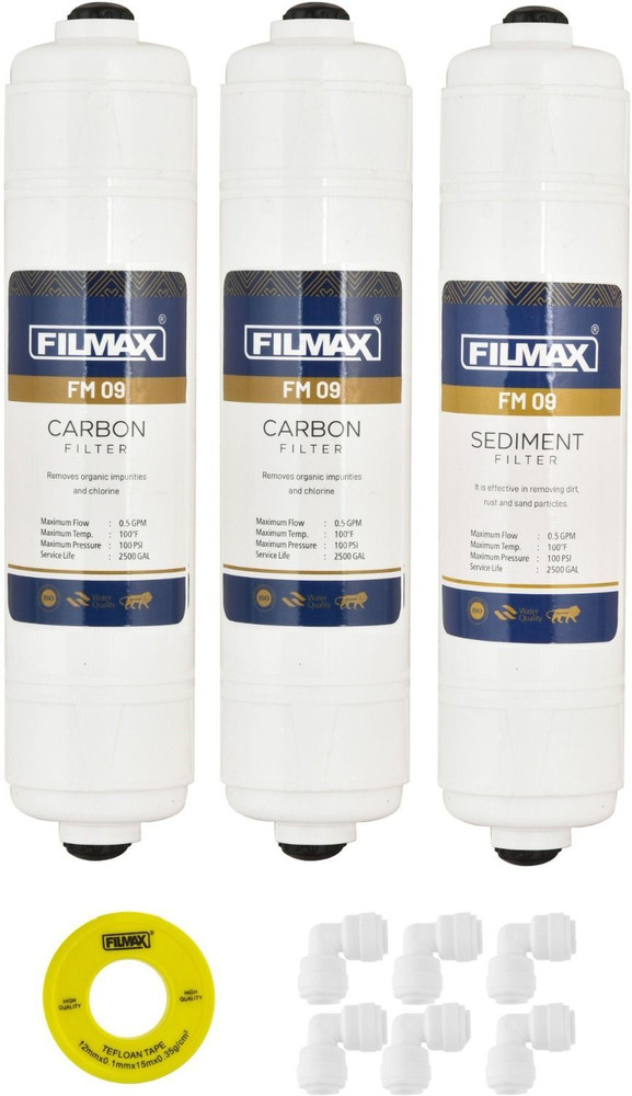 Filmax by MAXPURE Pre & Post Carbon & Sediment Filter Set with elbow ...