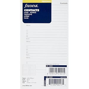 filofax b130201 personal for nameaddressemailtelephonefaxmobile