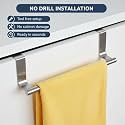 Filox Stainless Steel Towel Holder for Kitchen – 9 Inch Over Door Cabinet Towel Hanger, Drawer &amp; Cupboard Hook, Rust Resistant Kitchen Towel Bar