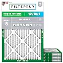 FilterBuy 12x18x1 MERV 8 Pleated AC Furnace Air Filter, (Pack of 4 Filters), 12x18x1 – Silver