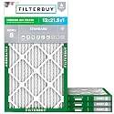 FilterBuy 13x21.5x1 MERV 8 Pleated AC Furnace Air Filter, (Pack of 4 Filters), 13x21.5x1 – Silver