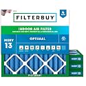 Filterbuy 17x17x2 Air Filter MERV 13 Smoke &amp; Allergy Defense (4-Pack)