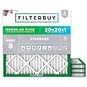 FilterBuy 20x20x1, Pleated HVAC AC Furnace Air Filter, MERV 8, AFB Silver, 4-Pack