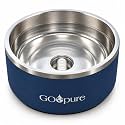 Filtered Pet Water Bowl – 64 oz Stainless Steel Dog & Cat Water Bowl with Ceramic Filter Included, Eco-Friendly Pet Water Bowl, Navy Blue