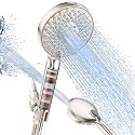 SR SUN RISE Filtered Shower Head with Handheld High Pressure 9 Spray Mode Showerhead Detachable Shower Head Water Softener Filters Beads for Hard Water Remove Chlorine 1 Filter Light Champagne