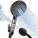 SR SUN RISE Filtered Shower Head with Handheld High Pressure 9 Spray Mode Showerhead Detachable Shower Head Water Softener Filters Beads for Hard Water Remove Chlorine 1 Filter Black Brown