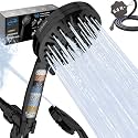 Filtered Shower Head with Handheld, High Pressure 10 Sprays, Black