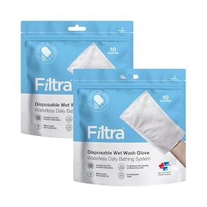 filtra disposable wet wash gloves 10 gloves per pack pack of 2