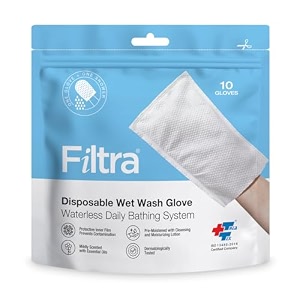 filtra disposable wet wash gloves 10 count pack of 1