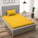 Filymore Satin Striped Stripe Single Bed Sheet for Single Size Bed (90x60 inches) with One Pillow 300 TC Soft Microfiber Solid Satin Striped Design, Perfect for Single, Bed Size.