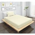 Filymore Cream Single bedsheet 240 Tc Made with Pure Microfiber Plain Solid (Cream) Color Bedsheet for Double Bed with 1 Pillow Cover (Size :90X60 inchs)