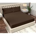 Filymore Striped Brown Bedsheet for Double/King Size Bed (90x95 inches) with Two Pillow Covers,300 TC Microfiber Solid Satin Striped Design, Perfect for Double, Bed Size.