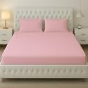 Filymore Solid Baby Pink Bedsheet Set – 240 TC Pure Microfiber, Plain Color for Double Bed with 2 Pillow Covers (Size: 90x90 inches, Queen)