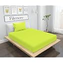 Filymore Green King Size Bedsheet Set | 240 TC Microfiber | Plain Solid Color Double Bed Sheet with 2 Pillow Covers (90x95 inches)