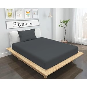 filymore solid dark grey bedsheet 240 tc microfiber solid single color bedsheetbedcover for singlesize bed with 1 pillow cover size 90x60 inchs single dark gray