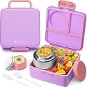 Fimibuke 60oz Leakproof Bento Lunch Box for Kids with 8.5oz Thermo Food Jar