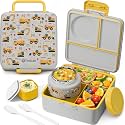 Fimibuke 60oz Leakproof Bento Lunch Box for Kids with 8.5oz Thermo Food Jar