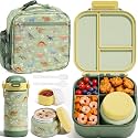 Fimibuke Kids Bento Lunch Box w/Insulated Water Bottle, Lunch Bag &amp; Thermo