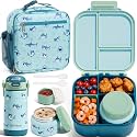 Fimibuke Kids Bento Lunch Box w/Insulated Water Bottle, Lunch Bag &amp; Thermo