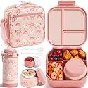 Fimibuke Kids Bento Lunch Box w/Insulated Water Bottle, Lunch Bag &amp; Thermo