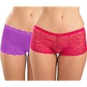 FIMS - Fashion is my style Cotton Lycra Net Boy Short Panty for Womens, Mid Rise, Satin, Hipster Panties, Daily Use, Back and Front Coverage, Brief, See Main Image to Check How Many Panty You Will Get