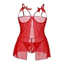 FIMS - Fashion is my style Women's Net Floral Above The Knee Babydoll (Red_Free Size_1073_Red)