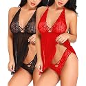 FIMS - Fashion is my style Women's Net Floral Above Knee Babydoll Nightwear