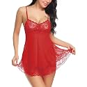 FIMS - Fashion is my style Women's Net Floral Above Knee Babydoll Nightwear