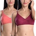 FIMS - Fashion is my style Women's Cotton Non-Wired Full Coverage T-Shirt Bra Bra Push up Bra Teenage Bra Regular Bra Comfortable Bra Free Bra Hook Non-Padded Bra Cotton Bra for Women Full Coverage