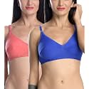 FIMS - Fashion is my style Women's Cotton Non-Wired Full Coverage T-Shirt Bra Bra Push up Bra Teenage Bra Regular Bra Comfortable Bra Free Bra Hook Non-Padded Bra Cotton Bra for Women Full Coverage