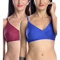 FIMS - Fashion is my style Women's Cotton Non-Wired Full Coverage T-Shirt Bra Bra Push up Bra Teenage Bra Regular Bra Comfortable Bra Free Bra Hook Non-Padded Bra Cotton Bra for Women Full Coverage
