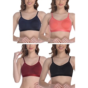 fims - fashion is my style women cotton sports bra for gym yoga running bra for girls racer back full coverage multicolor cup b see main image to check how many bra you will get