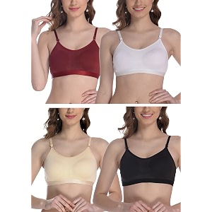 fims - fashion is my style women cotton sports bra for gym yoga running bra for girls racer back full coverage multicolor cup b see main image to check how many bra you will get