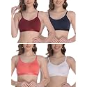 FIMS - Fashion is my style Women Cotton Sports Bra for Gym, Yoga, Running Bra for Girls, Racer Back, Full Coverage, Multicolor, Cup B, See Main Image to Check How Many Bra You Will Get