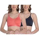 FIMS - Fashion is my style Women Cotton Sports Bra for Gym, Yoga, Running Bra for Girls, Racer Back, Full Coverage, Multicolor, Cup B, See Main Image to Check How Many Bra You Will Get