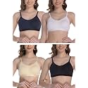 FIMS - Fashion is my style Women Cotton Sports Bra for Gym, Yoga, Running Bra for Girls, Racer Back, Full Coverage, Multicolor, Cup B, See Main Image to Check How Many Bra You Will Get