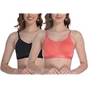 FIMS - Fashion is my style Women Cotton Sports Bra for Gym, Yoga, Running Bra for Girls, Racer Back, Full Coverage, Multicolor, Cup B, See Main Image to Check How Many Bra You Will Get